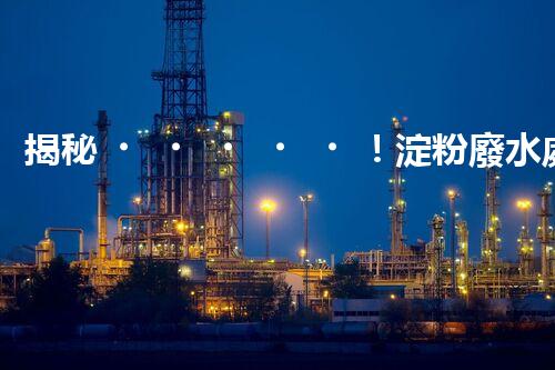 揭秘！淀粉廢水處理圖紙的創(chuàng)新與以后？